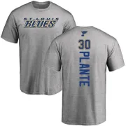 Jacques Plante St. Louis Blues Backer T-Shirt - Ash