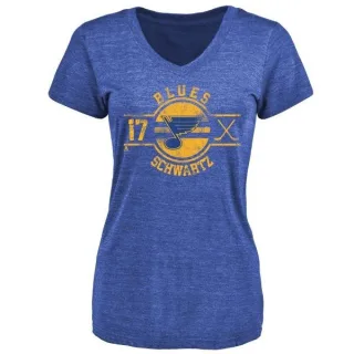 Jaden Schwartz Women's St. Louis Blues Insignia Tri-Blend T-Shirt - Royal