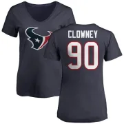 Jadeveon Clowney Women's Houston Texans Name & Number Logo Slim Fit T-Shirt - Navy