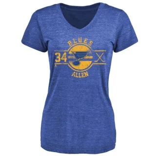 Jake Allen Women's St. Louis Blues Insignia Tri-Blend T-Shirt - Royal