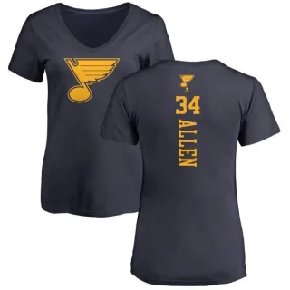 Jake Allen Women's St. Louis Blues One Color Backer T-Shirt - Navy