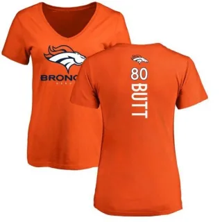 Jake Butt Women's Denver Broncos Backer Slim Fit T-Shirt - Orange