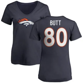 Jake Butt Women's Denver Broncos Name & Number Logo Slim Fit T-Shirt - Navy