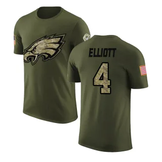 Jake Elliott Philadelphia Eagles Olive Salute to Service Legend T-Shirt