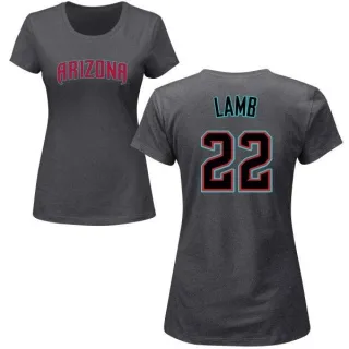 Jake Lamb Women's Arizona Diamondbacks Name & Number T-Shirt - Charcoal