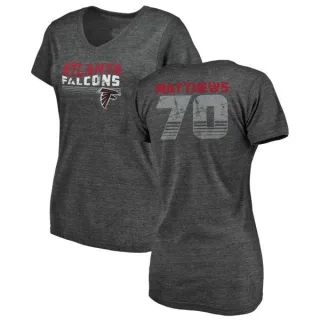 Jake Matthews Women's Atlanta Falcons Retro Tri-Blend V-Neck T-Shirt - Black