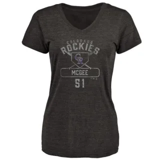 Jake McGee Women's Colorado Rockies Base Runner Tri-Blend T-Shirt - Black