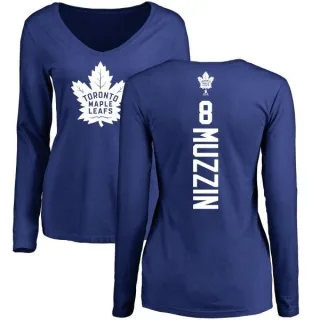 Jake Muzzin Women's Toronto Maple Leafs Backer V-Neck Long-Sleeve T-Shirt - Royal