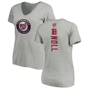 Jake Noll Women's Washington Nationals Backer Slim Fit T-Shirt - Ash