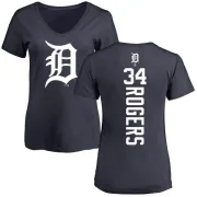 Jake Rogers Women's Detroit Tigers Backer Slim Fit T-Shirt - Navy