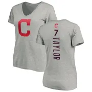 Jake Taylor Women's Cleveland Indians Backer Slim Fit T-Shirt - Ash