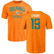 Jakeem Grant Miami Dolphins Orange Distressed Name & Number Tri-Blend T-Shirt