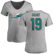 Jakeem Grant Women's Miami Dolphins Name & Number Logo Slim Fit T-Shirt - Ash