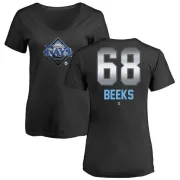 Jalen Beeks Women's Tampa Bay Rays Midnight Mascot V-Neck T-Shirt - Black