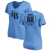 Jalen Beeks Women's Tampa Bay Rays RBI Slim Fit V-Neck T-Shirt - Light Blue