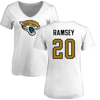 Jalen Ramsey Women's Jacksonville Jaguars Name & Number Logo Slim Fit T-Shirt - White