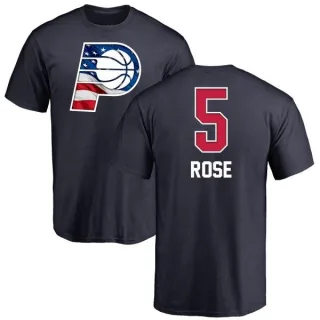 Jalen Rose Indiana Pacers Navy Name and Number Banner Wave T-Shirt