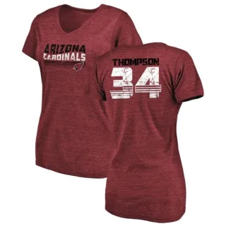 Jalen Thompson Women's Arizona Cardinals Retro Tri-Blend V-Neck T-Shirt - Cardinal