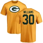 Jamaal Williams Green Bay Packers Name & Number Logo T-Shirt - Gold