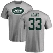 Jamal Adams New York Jets Name & Number Logo T-Shirt - Ash