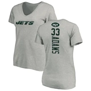 Jamal Adams Women's New York Jets Backer V-Neck T-Shirt - Ash