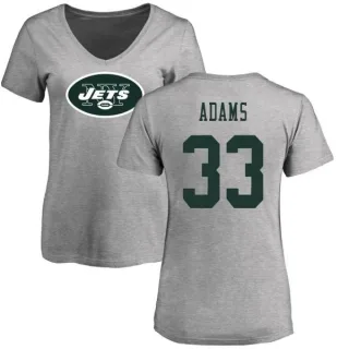 Jamal Adams Women's New York Jets Name & Number Logo Slim Fit T-Shirt - Ash