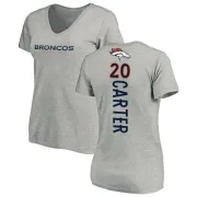 Jamal Carter Women's Denver Broncos Backer V-Neck T-Shirt - Ash