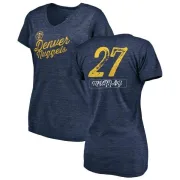 Jamal Murray Women's Denver Nuggets Navy Sideline Tri-Blend V-Neck T-Shirt