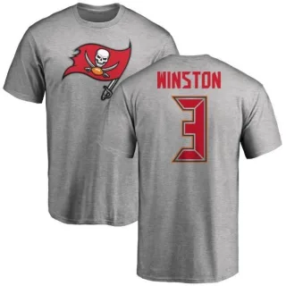 Jameis Winston Tampa Bay Buccaneers Name & Number Logo T-Shirt - Ash