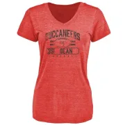 Jamel Dean Women's Tampa Bay Buccaneers Flanker Tri-Blend T-Shirt - Red