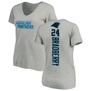 James Bradberry Women's Carolina Panthers Backer V-Neck T-Shirt - Ash