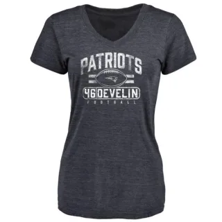 James Develin Women's New England Patriots Flanker Tri-Blend T-Shirt - Navy