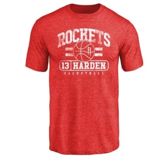 James Harden Houston Rockets Red Baseline Tri-Blend T-Shirt