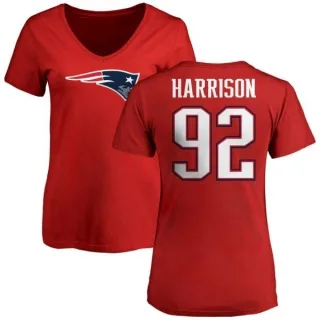 James Harrison Women's New England Patriots Name & Number Logo Slim Fit T-Shirt - Red