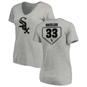 James Shields Women's Chicago White Sox RBI Slim Fit V-Neck T-Shirt - Heathered Gray