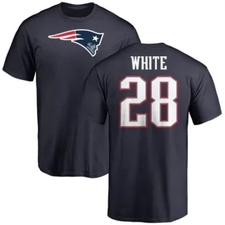 James White New England Patriots Name & Number Logo T-Shirt - Navy