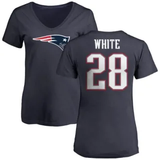 James White Women's New England Patriots Name & Number Logo T-Shirt - Navy