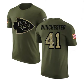 James Winchester Kansas City Chiefs Olive Salute to Service Legend T-Shirt