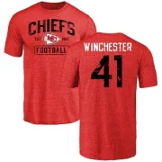 James Winchester Kansas City Chiefs Red Distressed Name & Number Tri-Blend T-Shirt