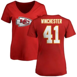 James Winchester Women's Kansas City Chiefs Name & Number Logo Slim Fit T-Shirt - Red