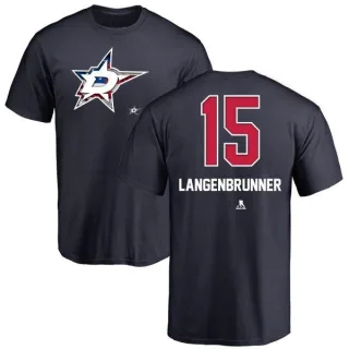 Jamie Langenbrunner Dallas Stars Name and Number Banner Wave T-Shirt - Navy