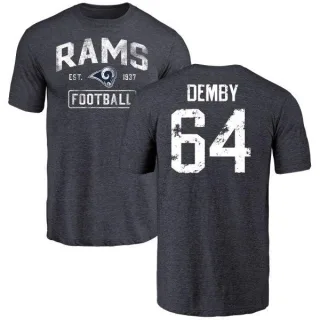 Jamil Demby Los Angeles Rams Distressed Name & Number Tri-Blend T-Shirt - Navy