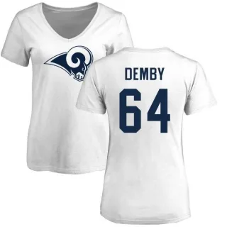 Jamil Demby Women's Los Angeles Rams Name & Number Logo Slim Fit T-Shirt - White