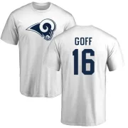 Jared Goff Los Angeles Rams Name & Number Logo T-Shirt - White