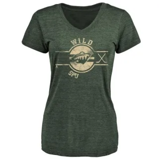 Jared Spurgeon Women's Minnesota Wild Insignia Tri-Blend T-Shirt - Green