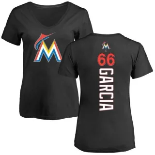 Jarlin Garcia Women's Miami Marlins Backer Slim Fit T-Shirt - Black