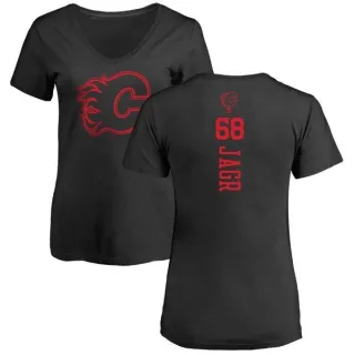 Jaromir Jagr Women's Calgary Flames One Color Backer T-Shirt - Black