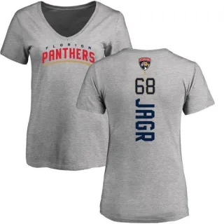 Jaromir Jagr Women's Florida Panthers Backer T-Shirt - Ash