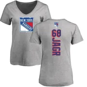 Jaromir Jagr Women's New York Rangers Backer T-Shirt - Ash