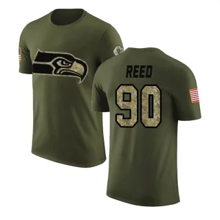 Jarran Reed Seattle Seahawks Olive Salute to Service Legend T-Shirt